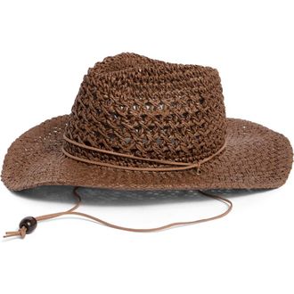 Vince Camuto Crochet Cowgirl Hat in Chocolate at Nordstrom Rack