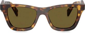Prada Occhiali da sole squadrati con effetto tartarugato - Verde