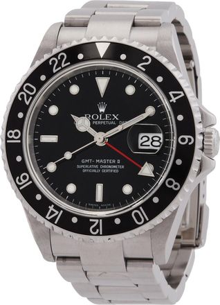 Rolex Pre-owned Rolex Oyster Perpetual GMT Master II BlackBezel Mens Watch 16710