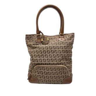 Fendi Pre-owned Tote Bags, female, Brown, Size: ONE SIZE Pre-owned Zucchino Tote Bag