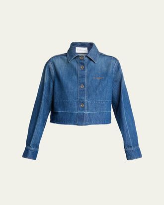 Givenchy Cropped Raw-Edge Cotton Denim Jacket