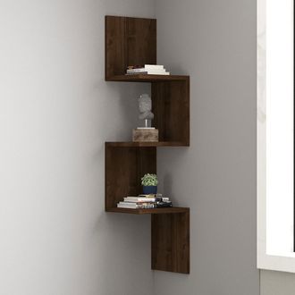 Dmora Estante Sgurgola, 3 Estantes, Tono Color Estructura Nogal, 25x25x105h Cm Marr&oacute;n Nogal