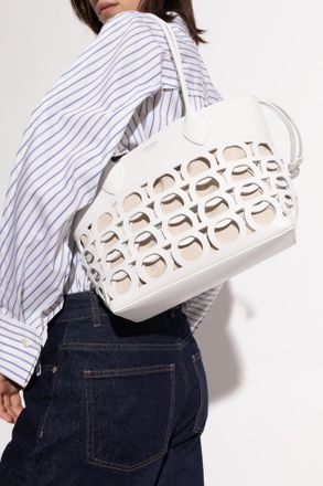 Ferragamo Shopper Bag Ganci, Womens, White