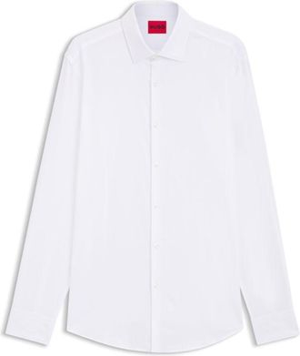 HUGO BOSS Slim-fit shirt with logo jacquard