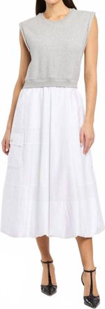 Cinq &agrave; Sept Parker Midi Dress In Heather Grey White