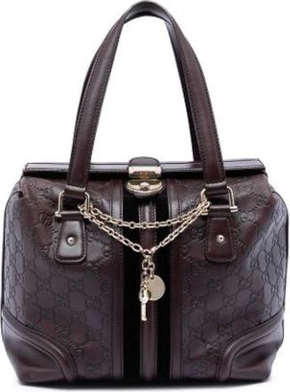 Gucci Pre-owned Handbags, female, Brown, Size: ONE SIZE Pre-owned Top Flap Handbag