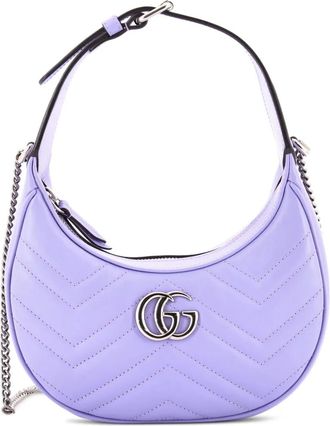 Gucci GG Marmont Half Moon Matelasse Leather Mini hobo bag - Paars
