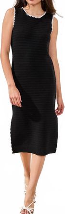 Tribal Sweater Dress With Slit In Black