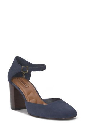 Lucky Brand Kanira Ankle Strap Pump in Navy Blazer Suede at Nordstrom, Size 9.5