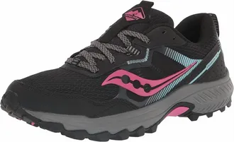 Saucony Womens Excursion Tr16 Trail Runners Shoes In Black/fuschia