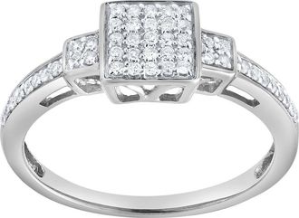 LuvMyJewelry Solvienne 0.25 Ct Natural Diamond 10K Gold Ring in 10K White Gold at Nordstrom, Size 7