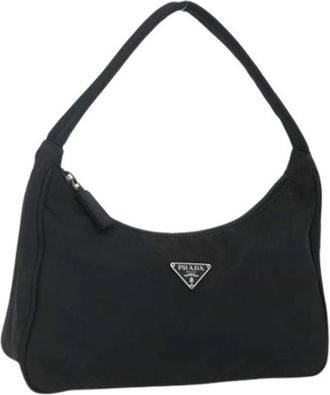 Prada Pre-owned Shoulder Bags, female, Black, Size: ONE SIZE Pre-owned Vintage Nylon Hand Bag