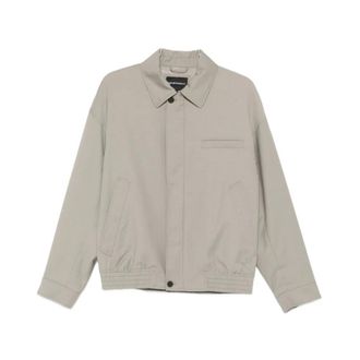 Emporio Armani Bomber Jackets, male, Gray, Size: 2XL Bomber Jacket