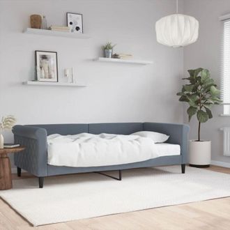 vidaXL Daybed with Mattress Blue Dark Grey 90x190 cm Velvet vidaXL