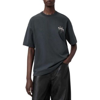 AllSaints Pentacle Etta Logo Graphic T-Shirt in Washed Black at Nordstrom, Size X-Small