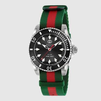 Gucci Dive Watch, 40mm, Green, Steel