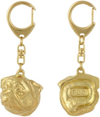 OEM Pug, Carlin Ii - Llavero De Perro Ba&ntilde;ado En Oro En Caja De Regalo, Decoraci&oacute;n De Bolso, Accesorio De Lujo De Art-dog