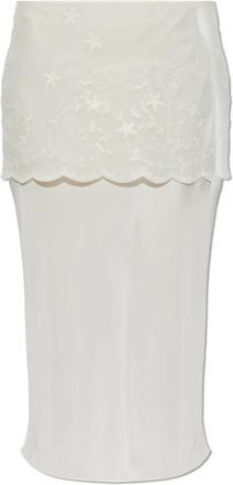 Poss&eacute; Cove Skirt - Dames - Midirokken - Beige - XS - Katoen - Rokken