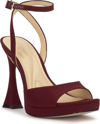 Jessica Simpson Jixte Ankle Strap Platform Sandal in Dark Cherry Supmcs at Nordstrom, Size 7.5