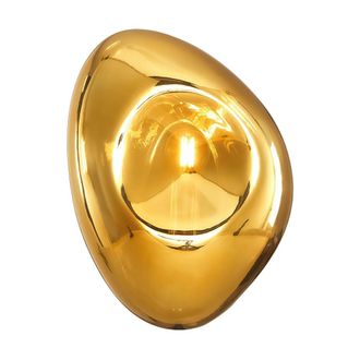 Maytoni Applique Contemporanea Mabell Metallo Nero 1 Luce Diffusore Vetro Oro