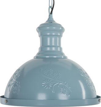 Beliani L&aacute;mpara Colgante De Techo De Metal Azul 32 Cm Estilo Industrial Retro Didessa