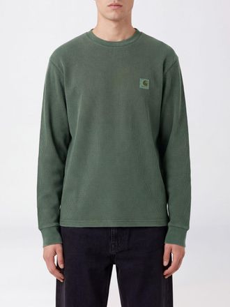 Carhartt Work in Progress Long-Sleeved Cotton T-Shirt with Pocket and Contrast Logo