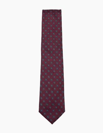 Canali Mens Printed Tie In Maroon