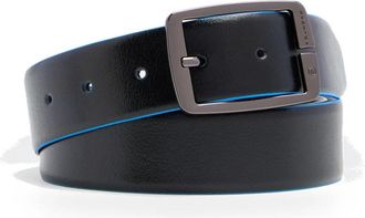 Piquadro Omkeerbare leren riem - unisex - Riemen - Zwart - ONE Size - Leer - Accessoires