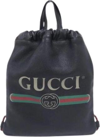 Gucci Pre-owned Backpacks, unisex, Black, Size: ONE SIZE Pre-owned Backpack