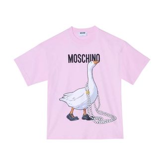 Moschino T-Shirts, female, Pink, Size: L T-shirt Oca