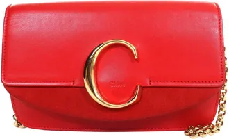 Chlo&eacute; Pre-owned Chloe Mini Calfskin and Suede C Chain Crossbody Ladies OFQD5C9XF8CE15OO