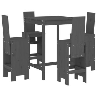 vidaXL Furniture Limited - Set De Mesa Y Taburetes Altos Jard&iacute;n 5 Piezas