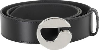 Coperni Black Big Logo Silver Logo Buckle Leather Belt