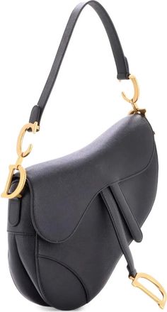 Dior Borsa a spalla Saddle media in pelle - Nero