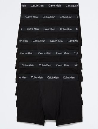Calvin Klein Mens Cotton Stretch 7-Pack Trunk - Black - M