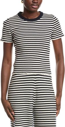 French Connection Stripe Ribbed Top