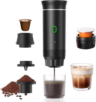 OEM Cafetera Espresso Port&aacute;til De 15 Bares: Cafetera El&eacute;ctrica Inal&aacute;mbrica Con Bater&iacute;a Recargable Por Usb, Compatible Con C&aacute;psulas Nespresso Y Caf&eacute; Molido