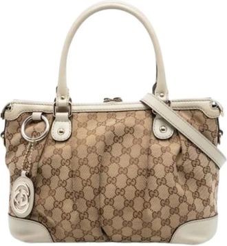Gucci Pre-owned Handbags, female, Beige, Size: ONE SIZE Pre-owned Sukey