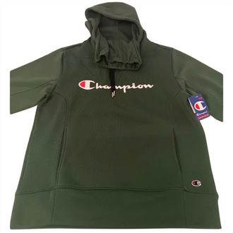 Champion Mens Super Fleece Hoodie With Face Mask In Green