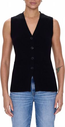 Pistola Denim Audra Cardigan Vest In Noir