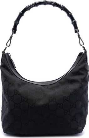 Gucci Pre-owned Gucci GG Nylon Bamboo Shoulder Bag Ladies 000 0531 002058