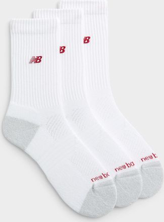 New Balance Mens Embroidered-logo padded ribbed socks 3-pack
