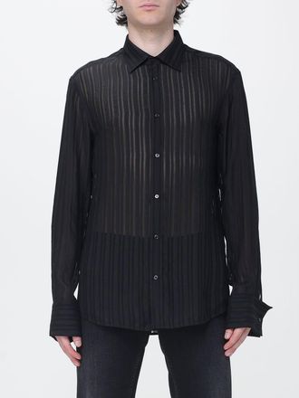 Gucci Camicia a maniche lunghe in seta con colletto francese e orlo curvo