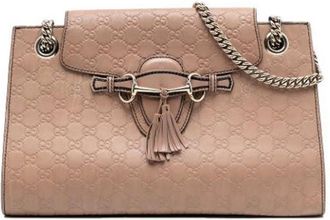 Gucci Pre-owned Shoulder Bags, female, Brown, Size: ONE SIZE Pre-owned Leather Shoulder Bag