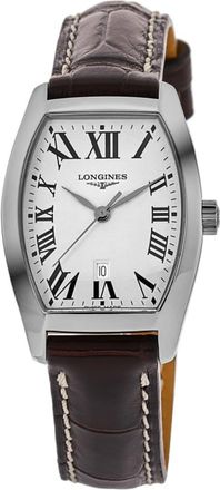Longines Evidenza Quartz Silver Dial Leather Strap Womens Watch L2.155.4.71.5