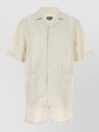 Ermenegildo Zegna linen pyjama set striped shirt and shorts