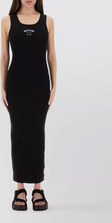 Moschino slim-fit logo-print maxi dress