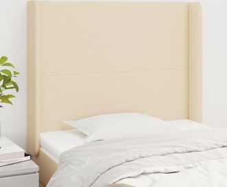 vidaXL Cabecero Con Orejas De Tela Color Crema 83x16x118/128 Cm Vidaxl