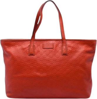 Gucci Pre-owned Tote Bag - Dames - Vintage Shopper - Oranje - ONE Size - Leer - Vintage