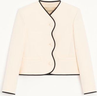 Valentino Giacca In Crepe Couture Donna VANIGLIA/NERO 36